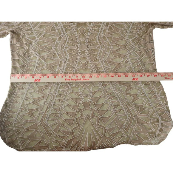 Chicos Womens Blouse Brown Cold Shoulder Sleeve Round Neck Pullover 2 - Picture 6 of 12